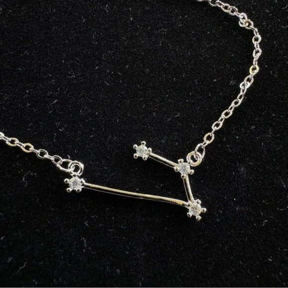 Zodiac Aries 925 Silver Necklace with CZ Accent Stones - Picture 6 of 6